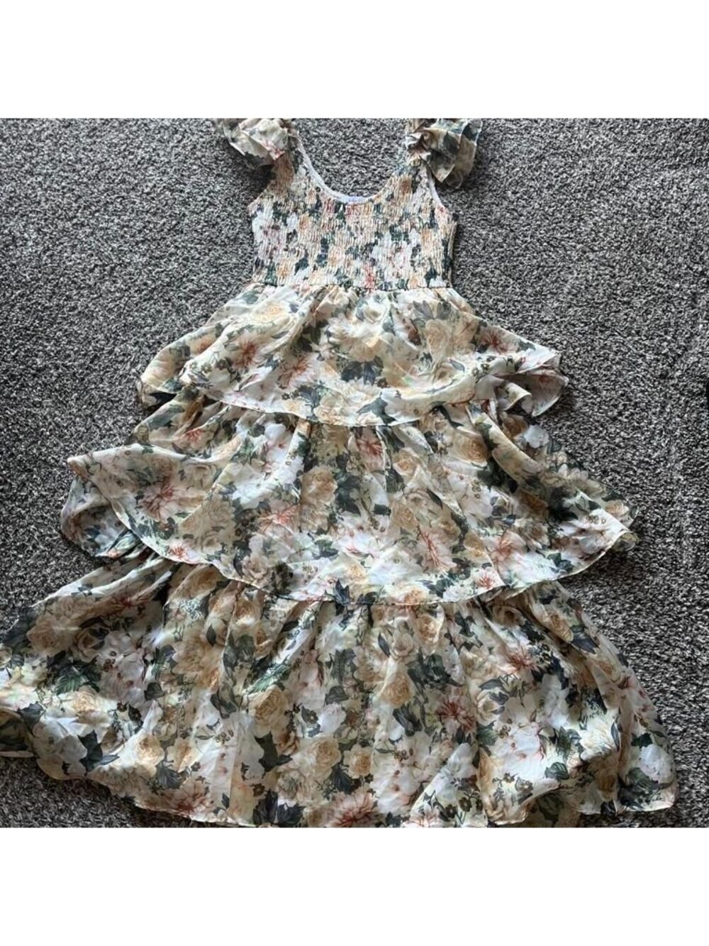 NWT Sofie the Label Tiered Floral SML Maxi Dress Prairiecore Traditional French